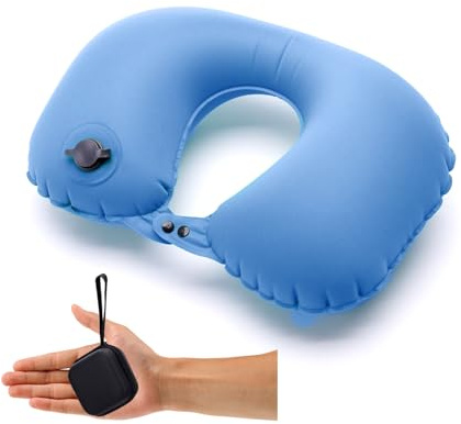 taiyongkang Nackenkissen Flugzeug Aufblasbar Reise, Portable Reisekissen Nackenkissen Aufblasbares, NackenhöRnchen Erwachsene Kinder Flugzeug Kissen Einstellbar, Travel Pillow U-Shaped (Blau)