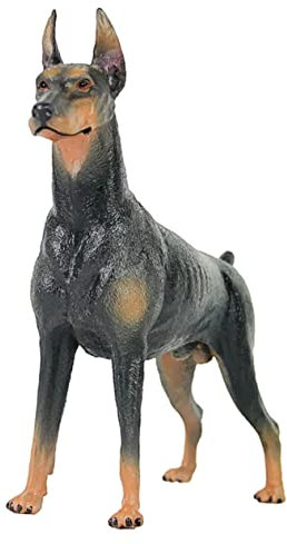 HONMEET Wildtiermodelle Dobermann-Modell Tierfigur Pädagogisches Hundespielzeug Realistische Kinderspielzeug Dekoration Für Zuhause