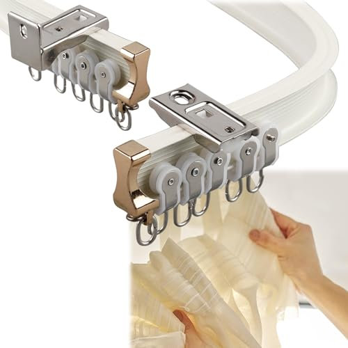 GArcan Aluminium-Vorhangschiene, biegbare Deckenschiene, 100 300 660 cm, zum Aufhängen von Vorhangpaneelen, zur Decken- oder Wandmontage, biegbare Vorhangschiene mit Läufern für Erkerfenster und Ra