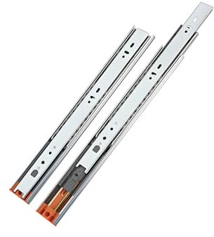 LOOTICH Guide per Cassetti in Acciaio con Cuscinetti a Sfera 350 mm Totale Telescopiche Guida per Cassetto con Ammortizzatore Chiusura Automatica Capacità di Carico 35 kg (1 Paio)