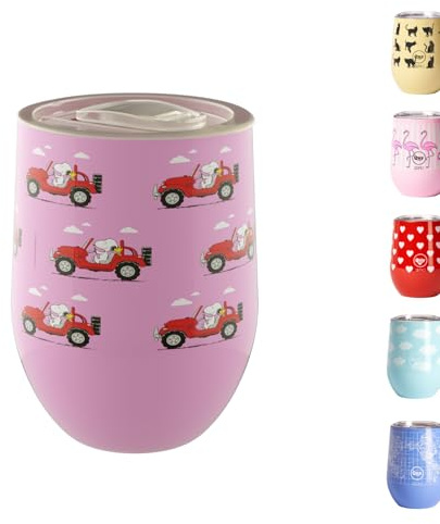 Stainless Steel Thermal Mug with Thermal Cap - 300 ml - Design Italiano Cup Thermo Snoopy (Double Wall) Keeps 6 Hours Hot and 12 Hours Cold | Ideal for Herbal Tea, Milk