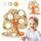 Mamabrum Holzspielzeug Baby Kugelbahn - Lernspielzeug für Kinder ab 18m+ mit 4 Ebenen Abfahrt, 3 Bunte Kugeln - Baby Spielzeug Baum Design für Motorik & Koordination
