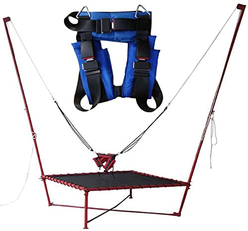 Trampolin-Sicherheitsgurt mit Bungee-Gurt für Kinder und Erwachsene, Outdoor-Sport und Fitnessstudio, Trampolin-Zubehör, Blau