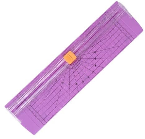 LXHZSY Schneidelineal A4 A5 Papier Schneiden Maschine DIY Liefert Tragbare Foto Papier Cutter Ersatz Klingen Nicht-Slip Zubehör Büro Schreibwaren(Purple)