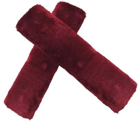 2 copri cinture di sicurezza per auto, in morbida finta pelle di pecora, comode coperture per cinture di sicurezza, proteggono spalle e collo, accessori universali per interni dell'auto (bordeaux)