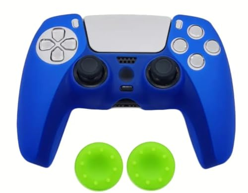 Funda de silicona para PS5 Joystick Funda Skin Antideslizante Cubierta Goma Protectora para PS5 Controller & Cubiertas para palancas analógicas para un juego perfecto (azul)