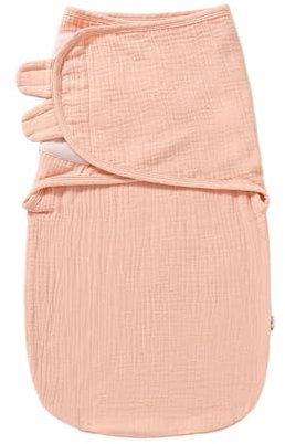 Schlafsack Baby 0-6 Monate, Pucksack Baby 0-3/3-6 Monate mit Bio-Baumwolle, 3-in-1 Babyschlafsack für Neugeborene, Winterschlafsack Baby für Jungen und Mädchen (Hellrosa, M)