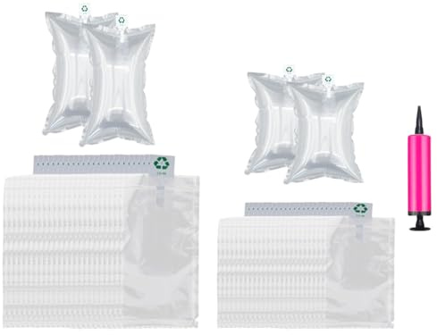 Kellegour 200 Stück Luftpolsterkissen Füllmaterial,Versand Luftkissen Füllmaterial Paket 10 x 20cm und 10 x 15cm,Lufttaschen,Verpacken Airbag Luftkissen für Transportverpackungen,Keine Öffnungsfülung