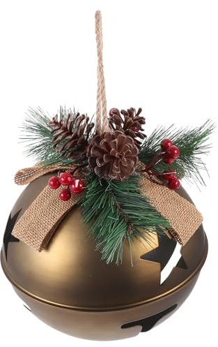 MAGICLULU Weihnachtsglocke Metall Groß Antik Kupferfarben Selbstgemacht Weihnachtsschmuck Hängende Dekoration Für Weihnachtsbaum Und Winterfeier