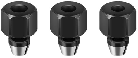 Lonrtesw Mandrino A Pinza da 6/6,35/8 mm con Dado per Incisione, Rifilatrice, Adattatore per Punta del Router, Accessorio per Fresa per Router Elettrico