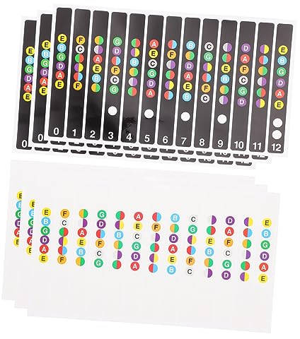 Toyvian 6pezzi Adesivi per Tastiera Chitarra Accessori per Principianti Aiuti per Scale di Chitarra Acustica ed Elettrica Disponibili