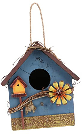 Milisten Hängendes Vogelhaus Aus Holz Für Papageien Futterhaus Für Wildvögel Gartendekoration Zum Aufhängen Vogelhaus Für Garten Und Terrasse