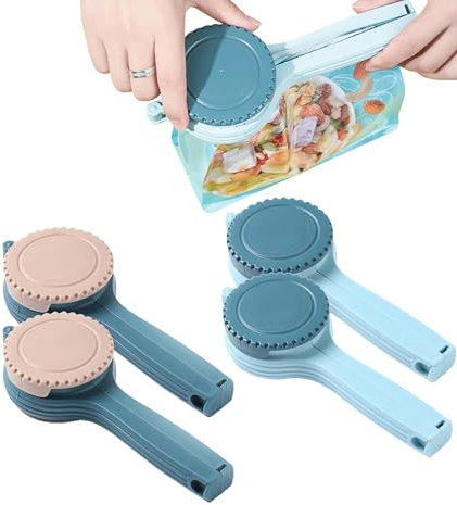 4 clips para bolsas de cierre con boquilla, clip para aperitivos, clips de cierre, clip de cierre para bolsas, clip de gran calibre, reutilizable con vertedor en frijoles, leche en polvo