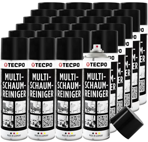 TECPO 24 x detergente multi schiuma, 500 ml, detergente per interni, plastica, dischi, tappezzeria, vetro, metallo, detergente attivo