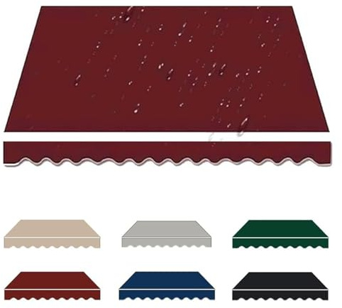Uteplats Markis 2.5 x 2m/3 x 2m/3 x 2.5m/4 x 2.5m/5 x 2m Tygbyte för Utdragbara Markiser Uv -resistent Vattentät Polyesterduk Utomhus Tak för Däck, Butik, Pergola(Size:4.5x2.5m,Color:Burgundy)