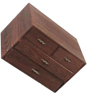 WNDUOKXH Tischbox für das Homeoffice, eleganter Organizer aus Holz für Gadgets und kleine Gegenstände, Aufbewahrungsbox aus Holz, Schubladenkommode, Schmucketui für Gadgets und Verwandte. Rechteckiger