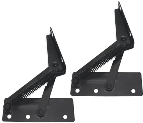 Beavorty 2pcs Black Triangular Steel Spring Hinge Sofa Spring Hinge Accessory for Storage Box Furniture Replacement Parts