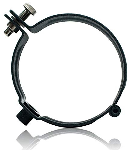 Prefa - Fallrohrschelle 100 mm in Aluminium P10 ähnlich RAL 7016 (anthrazit) mit M10 Gewindeanschluss - Alu Schraubrohrschelle zur Befestigung von Fallrohren am Gebäude