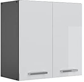 Vicco Hängeschrank R-Line, Weiß Hochglanz, 60 cm | 2 Türen · 1 Einlegeboden · Tiefe – 31 cm · ✓ Frei kombinierbar · ✓ Praktischer Stauraum