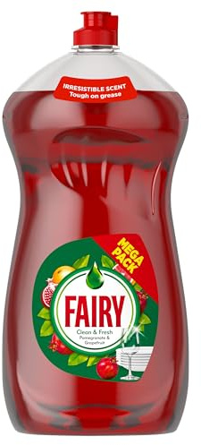 Fairy Clean and Fresh Washing Up Liquid Pomegranate and Grapefruit 1450ML, With Rich Formula For Sparkling Clean Dishes, Powerful Grease Cutting and Fantastic Fruity And Floral Scent