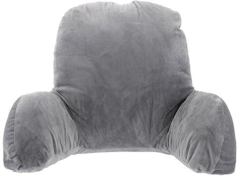 HEALLILY Reading Pillow Cotton Backrest Pillow with Armrest Bedrest Lounger Support TV for Adults Teens Kids Pregnant Woman