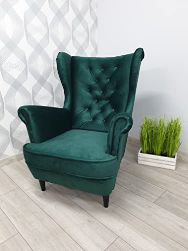 MartHome Einzelsofa Loungesessel Wohnzimmersessel, Stoffsessel - Relax Sessel TV Ohrensessel, Bequemer Loungesessel Wohnzimmer - Skandinavischer Sessel (Grün F162)