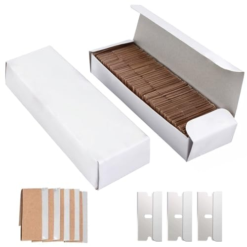 OKEMISS 100 pcs Car Scraper Replacement Window Glass Paint Scraper No Scratch for Tiles&Glass UK Hard Water Approved Cleaning Tool Sticker Remover Decals Scraper Oven Glass Door Carbon Scraper