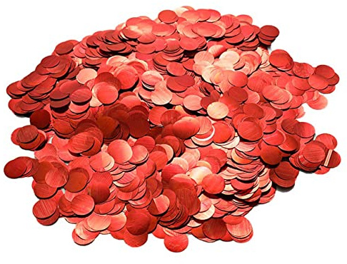 CC wonderland zone 50g Konfetti Rund Rot(Φ1.5cm),Tischkonfetti Metallic Rund Rot für Geburtstag Brautparty Babyparty Hochzeit Valentinstag Party Dekorationen