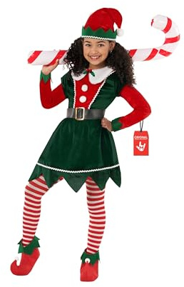 Morph Elfenkostüm für Mädchen, Weihnachtselfen Outfit, Perfekt für Weihnachten und Wichtelspiele, 7-9 Jahre