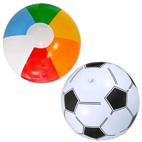 2 Stück Wasserball,Wasserball Aufblasbar,Aufblasbarer Ball,für Kinder Pool Spielzeug,Wasser Klein Baby Wasserbälle,Beach Strand Beachball,Groß Fussball Strand Bälle Kleiner,Pool-Spielzeug (30cm)
