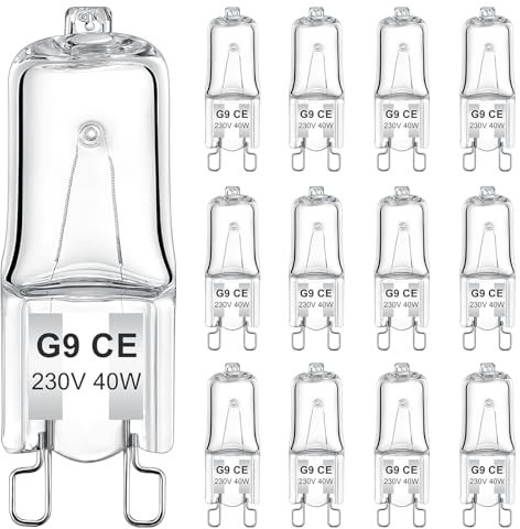 AUZOSL G9 Halogen Bulbs 40W - Bright Light Bulbs (Pack of 12) - Energy Efficient Replacement - Long-Lasting Lighting Solution