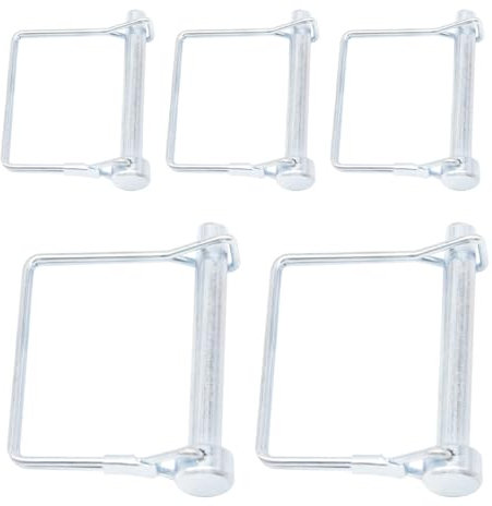 Ruidee 5 Pcs Shaft Locking Pin 8x60mm Wire Lock Pin Safety Coupler Pin Carbon Steel Square Retainer Wire Clip Hitch PTO Pin Trailers Pin for Farm Garden (FSX/8x60mm)