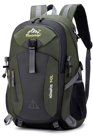 Zimoer Leichte Packable Reiserucksack Wanderrucksack 40L, Rucksack Herren, Tagesrucksack, Trekking Rucksäcke, Rucksäcke Tasche Für Wandern Radfahren Klettern Bergsteigen Reisen Sport (Armeegrün)