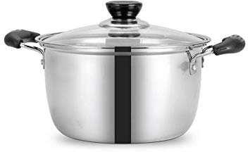 XUEXUDO Pentola in Acciaio Inossidabile 2,4 L Pentola per zuppa con Doppio Fondo Cottura Non Magnetica Pentole Multiuso Pentola Antiaderente Uso Generale