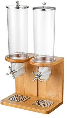 IUokLU Dispensador de Cereales de Doble Cabezal dispensador de Alimentos Secos de 8 l recipientes para Cereales de encimera dispensador de Almacenamiento con Barril，