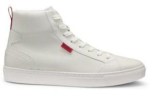 HUGO Morrie Hito Hightop sneakers av konstläder, Öppen vit, 44 EU