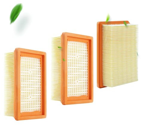 3 Piezas Filtro Aspiradora para Karcher Kit,Filtro de Recambio para Aspiradoras Multifunción para Karcher WD4, WD5, WD6, MV4, MV5, MV6 para aspiradoras para Karcher