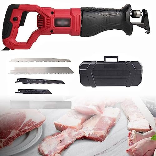 Bensåg Elektrisk slaktare, 900W/1300W Professionell bensåg Köttsåg i rostfritt stål Elektrisk slaktare för att skära ben metall trä plast,Red-900W