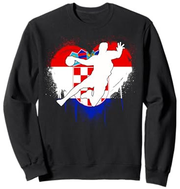 Handball Kroatien Trikot Handballspieler Handballspiel Sweatshirt