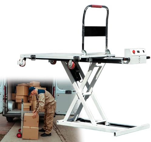 Beachtiful Mobile Flat Cart Lift Table, Hydraulic Scissor Cart Lift Table, Hydraulic Lift Table Cart, Electric Lift Table, 270kg Capacity, 102cm Lifting Height