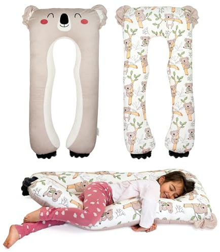 SNUZZY Seitenschläferkissen & Body Pillow – Kuschel Koala 60x120 cm – Körperkissen – Kinderkissen – Lesekissen – Schwangerschaftskissen – Kuschelkissen – Waschbarer Bezug