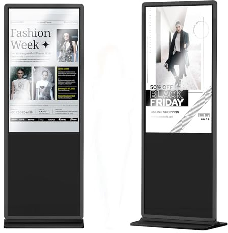 Digitaler Kundenstopper, Werbedisplay Digital, Digitale Werbetafel, Vertical Monitor, IPS HD LCD Bildschirm, Digital Signage, Smart Monitor, Interaktive Anzeigetafel (Kein Touchscreen, 55 Zoll)