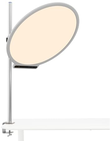 amaran Verge MAX Luz Circular Bicolor de 22 para Escritorio o Estudio, Panel LED Edge-Lit, 2700K–6500K, CRI 96, Controles Frontales & alimentación USB-C, con Soporte de Pinza – Blanco