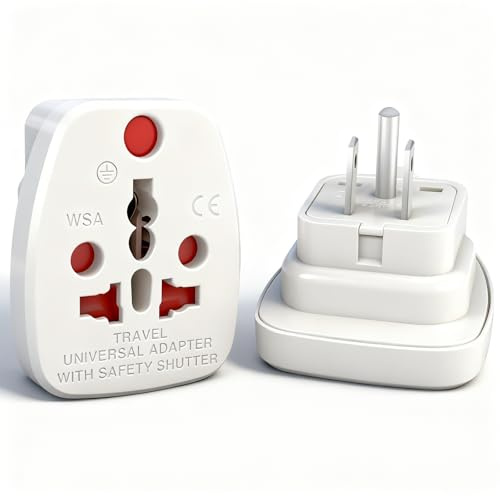 2 Pièces Adaptateur Prise USA, Adaptateur France vers USA, Adaptateur USA pour Les États-USA A/B, UK G, Afrique du Sud M, Inde D, Europe C&E/F, Australie I, etc