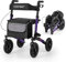 COSTWAY Folding Rollator, Height Adjustable Rolling Walker with Seat and 9 All Terrain Pneumatic Tires, Lightweight Walking Aid Frame for for Elderly & Disabled, 140 KG Weight Capacity (Purple)
