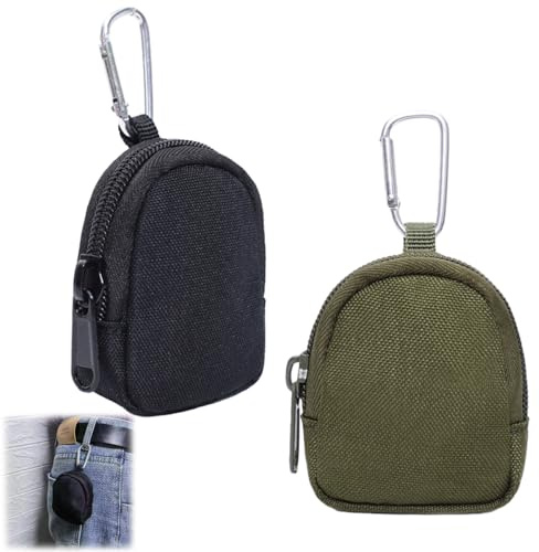 2 Stück Münzgeldbörse, Mini Rucksack Schlüsselanhänger, Leckerlibeutel für Hunde Klein, Coin Purse mit Reißverschluss, Mini Tasche Schlüsselanhänger für Kopfhörer, Datenkabel und Schlüssel Aufbewahren