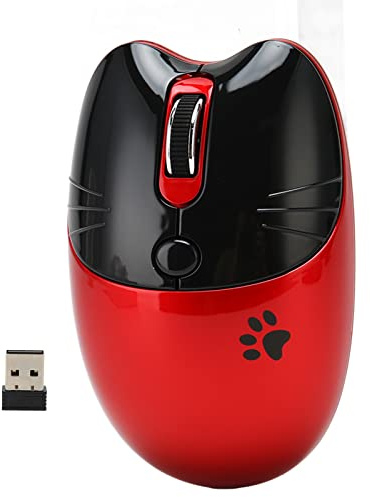 KIMISS Wireless Mouse BT5.1 & 2,4 GHz - Silent Click, Einstellbare DPI, Tragbare Dual -Modus Maus für Büro, Heim, Schule und Café Ideal für und Familien (Rot)