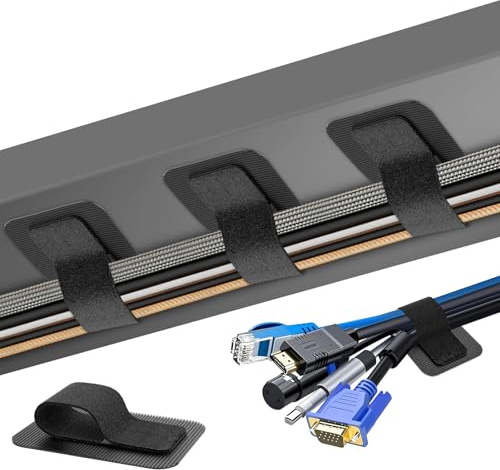 Gestion des câbles sous Le Bureau, 【Jusqu'à 15 Cordons】【Support de Fils amélioré】 Organisateur de Cordons, Attaches de câble réglables en Crochet et Boucle, Support de Cordon réutilisable, 40paires