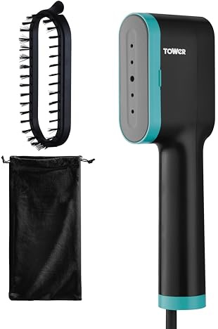 Tower Garment Steamer 1400W, Handheld Clothes Steamer for Fast Crease Removal, Compact Design, 14g/min Continuous Steam, Ceramic Soleplate, 80ml Tank, Teal (T22038TL)