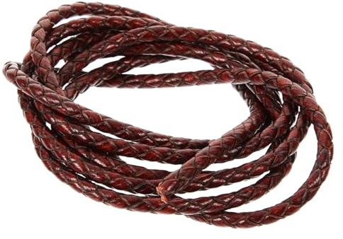 Cordón de Cuero Sintético Trenzado para Pulseras DIY, Café